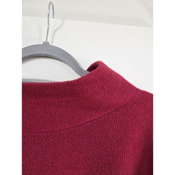 Anthropologie Oversized Slouchy Theresa Raspberry Red Cowl Neck Tunic Top Sz MP - Picture 4 of 14